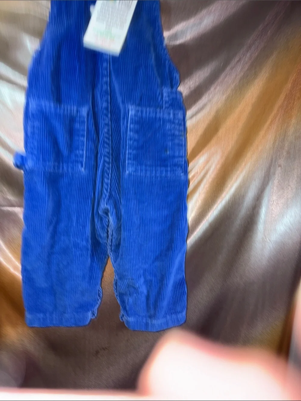 Vintage 12m OshKosh B'gosh Bright Blue Corduroy‎ Overalls for Kids 411
